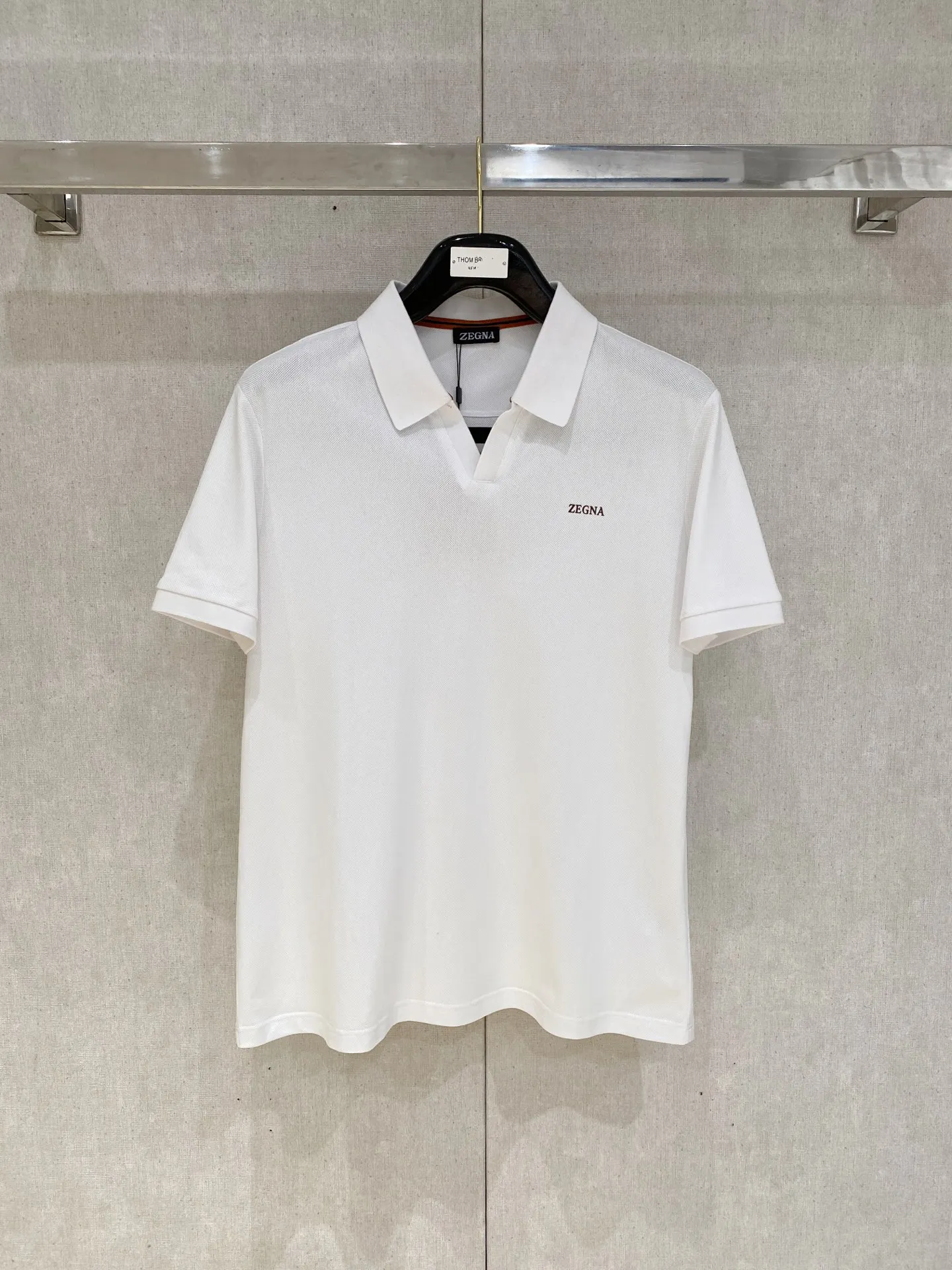 Zegna New Letter Logo Men s Polo Shirt with Collar Zegna New Letter Logo Men s Polo Shirt with Collar