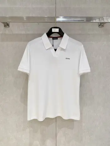 New Letter Logo Men s Polo Shirt with Collar Replica Zegna Tshirts and Polos