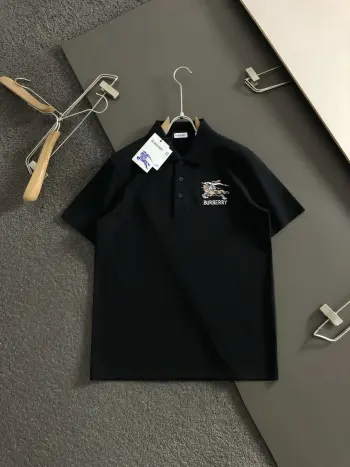 Knight checkered three-dimensional embroidery spring and summer short sleeves Replica Burberry Tshirts and Polos