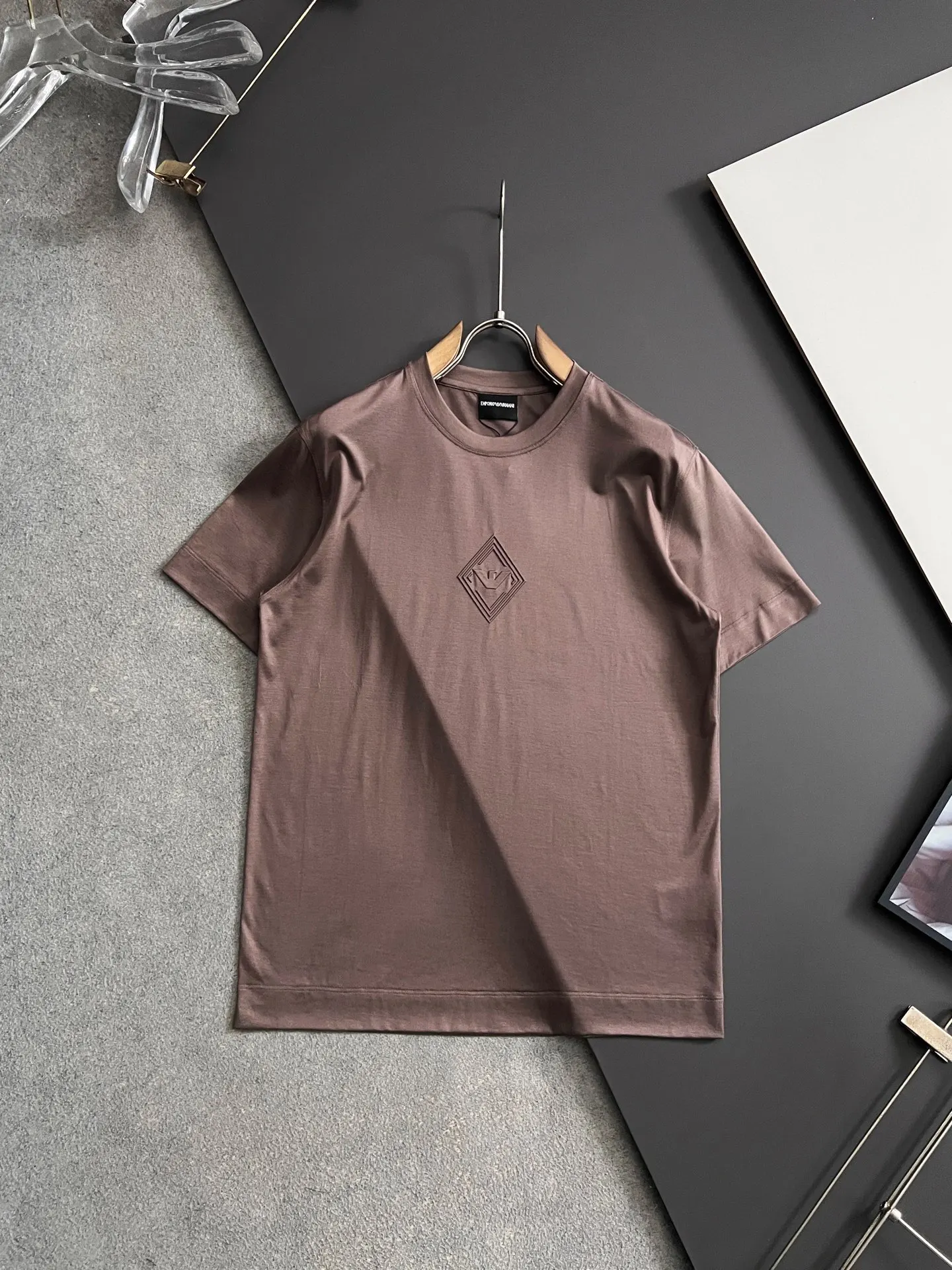 Armani Spring and summer new double-strand mercerized men s short-sleeve T-shirt