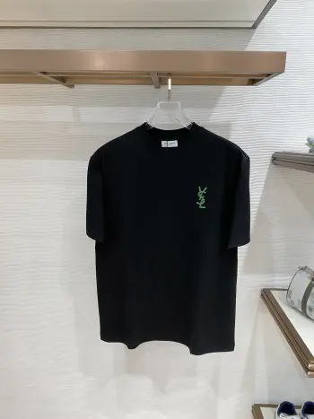 Latest men s short-sleeve round-neck T-shirt Replica SAINT LAURENT Tshirts and Polos