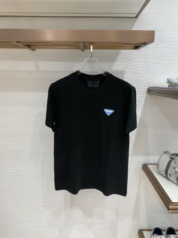 Latest men s short-sleeve round neck T-shirt Replica Prada Tshirts and Polos