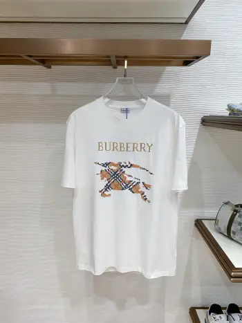 Latest men s short-sleeve round-neck T-shirt Replica Burberry Tshirts and Polos