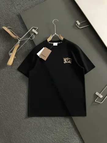 Plaid Knight Heart Embroidery Spring Summer Short Sleeve Replica Burberry Tshirts and Polos