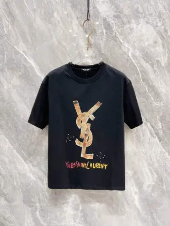 New style latest short-sleeve round-neck T-shirt Replica SAINT LAURENT Tshirts and Polos