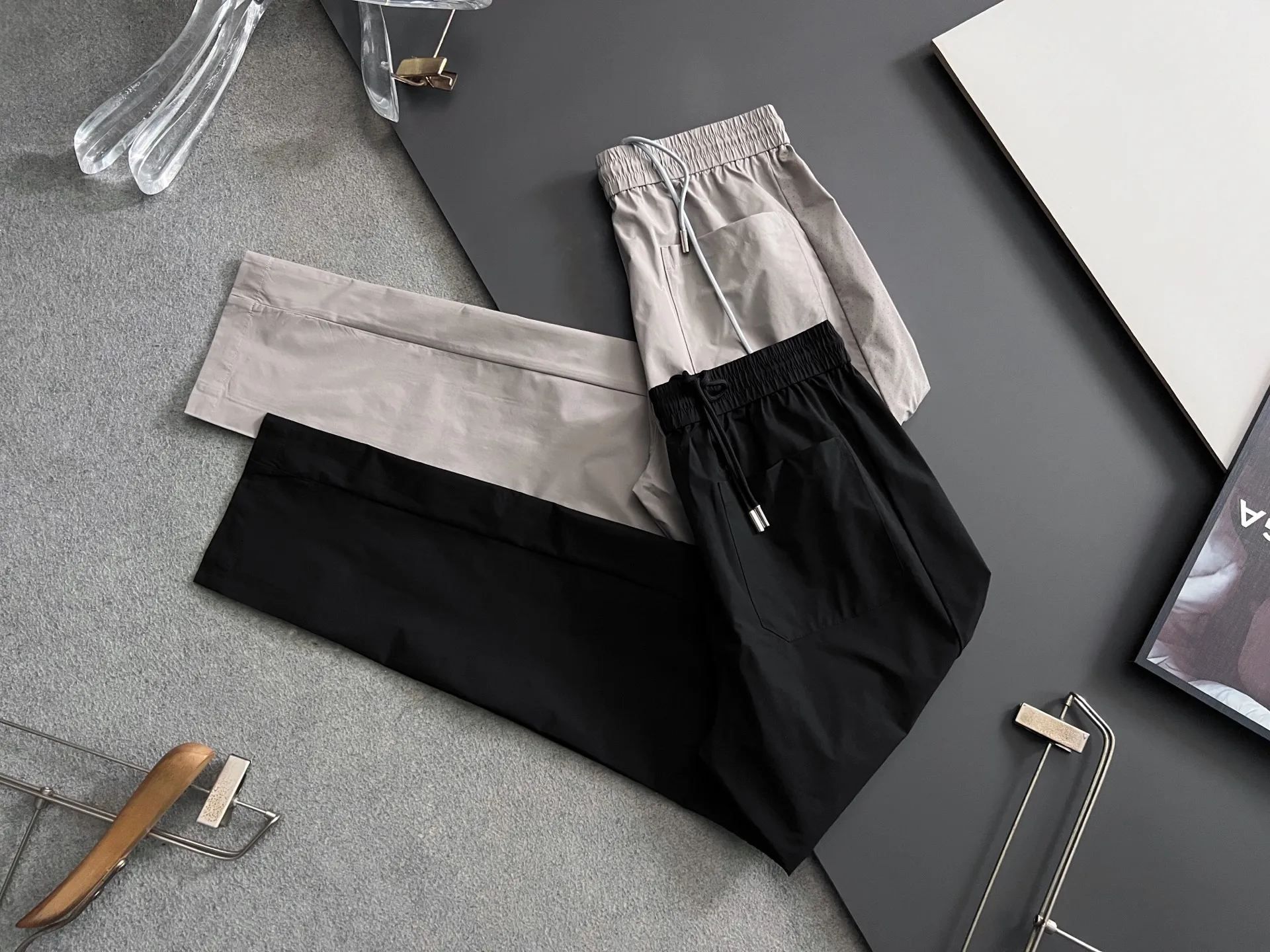 Louis Vuitton Elastic Waist Straight-leg Casual Pants