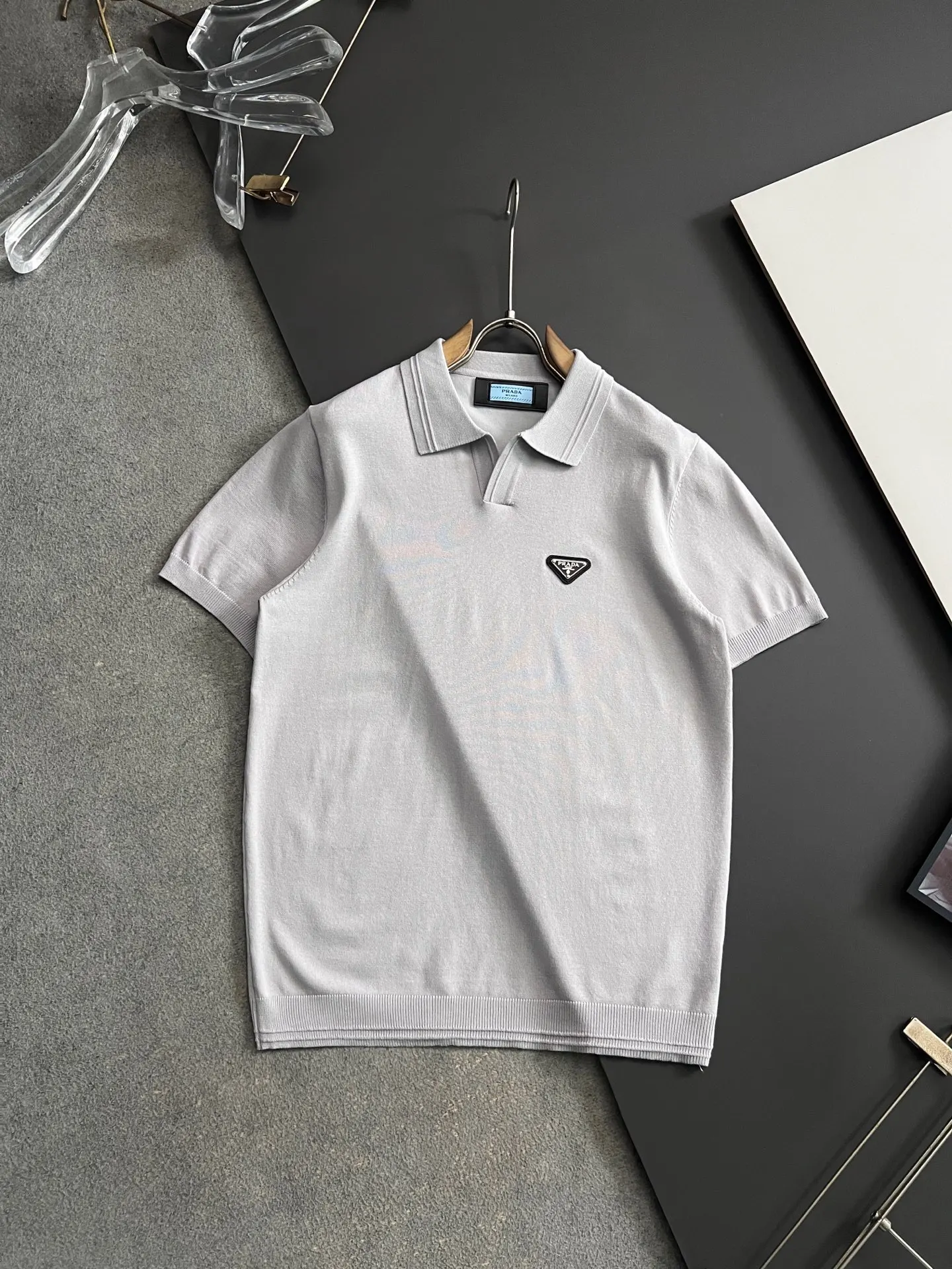 Prada Spring and Summer Show Series Linen Knit Short Sleeve