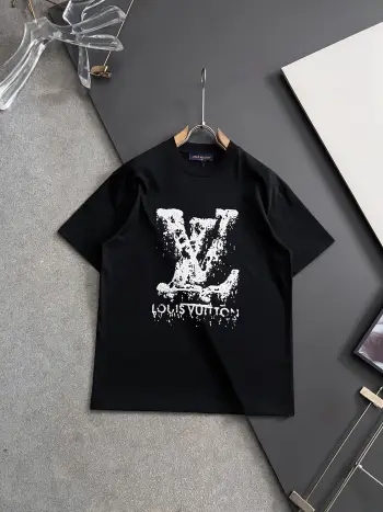 Pure cotton double yarn drop shoulder loose series short sleeves Replica Louis Vuitton Tshirts and Polos