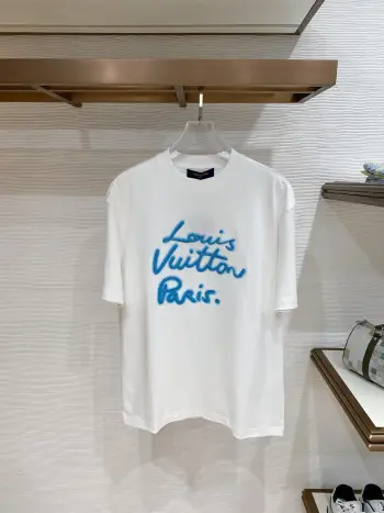 Latest men s short-sleeve round-neck T-shirt Replica Louis Vuitton Tshirts and Polos
