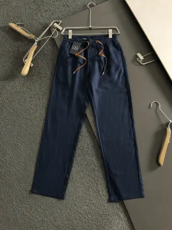 Spring and summer silk linen casual pants Replica Zegna Pants and Trousers