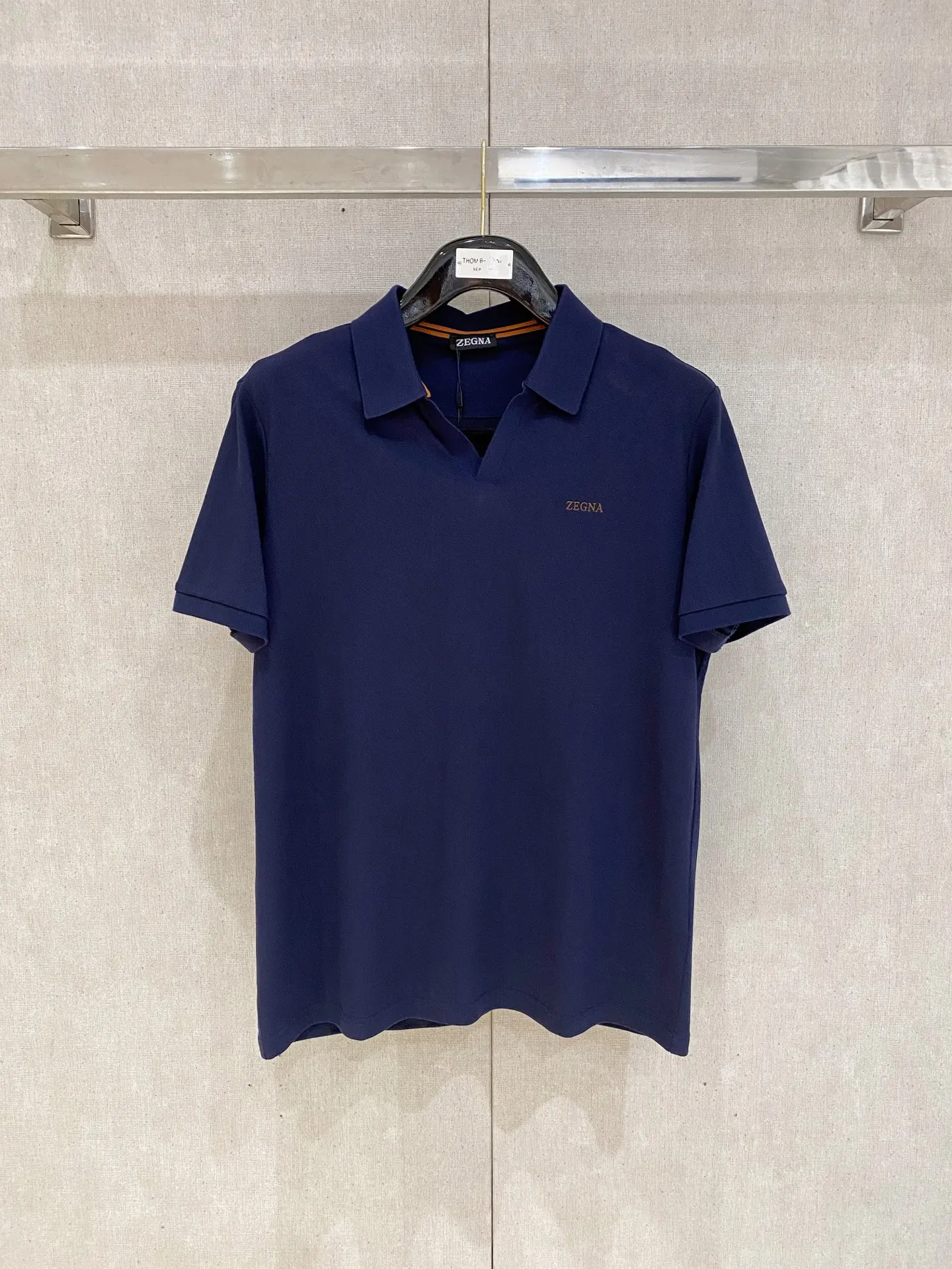 Zegna New Letter Logo Men s Polo Shirt with Collar Zegna New Letter Logo Men s Polo Shirt with Collar