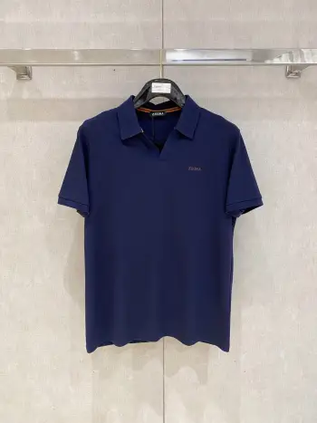 New Letter Logo Men s Polo Shirt with Collar Replica Zegna Tshirts and Polos