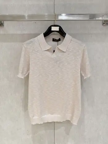 Old Money Style Knitted Short Sleeve Replica Loro Piana Tshirts and Polos