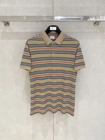 New Letter Logo Men s Polo Shirt with Collar Replica Burberry Tshirts and Polos