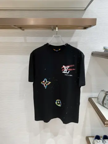 Latest men s short-sleeve round-neck T-shirt Replica Louis Vuitton Tshirts and Polos