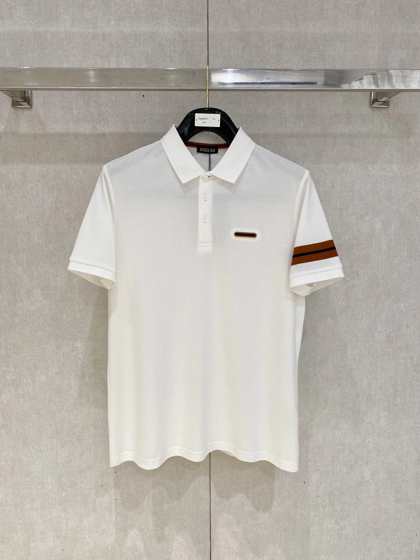 Zegna New Letter Logo Men s Polo Shirt with Collar Zegna New Letter Logo Men s Polo Shirt with Collar
