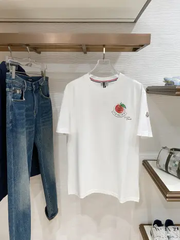 Latest men s short-sleeve round neck T-shirt Replica Moncler Tshirts and Polos