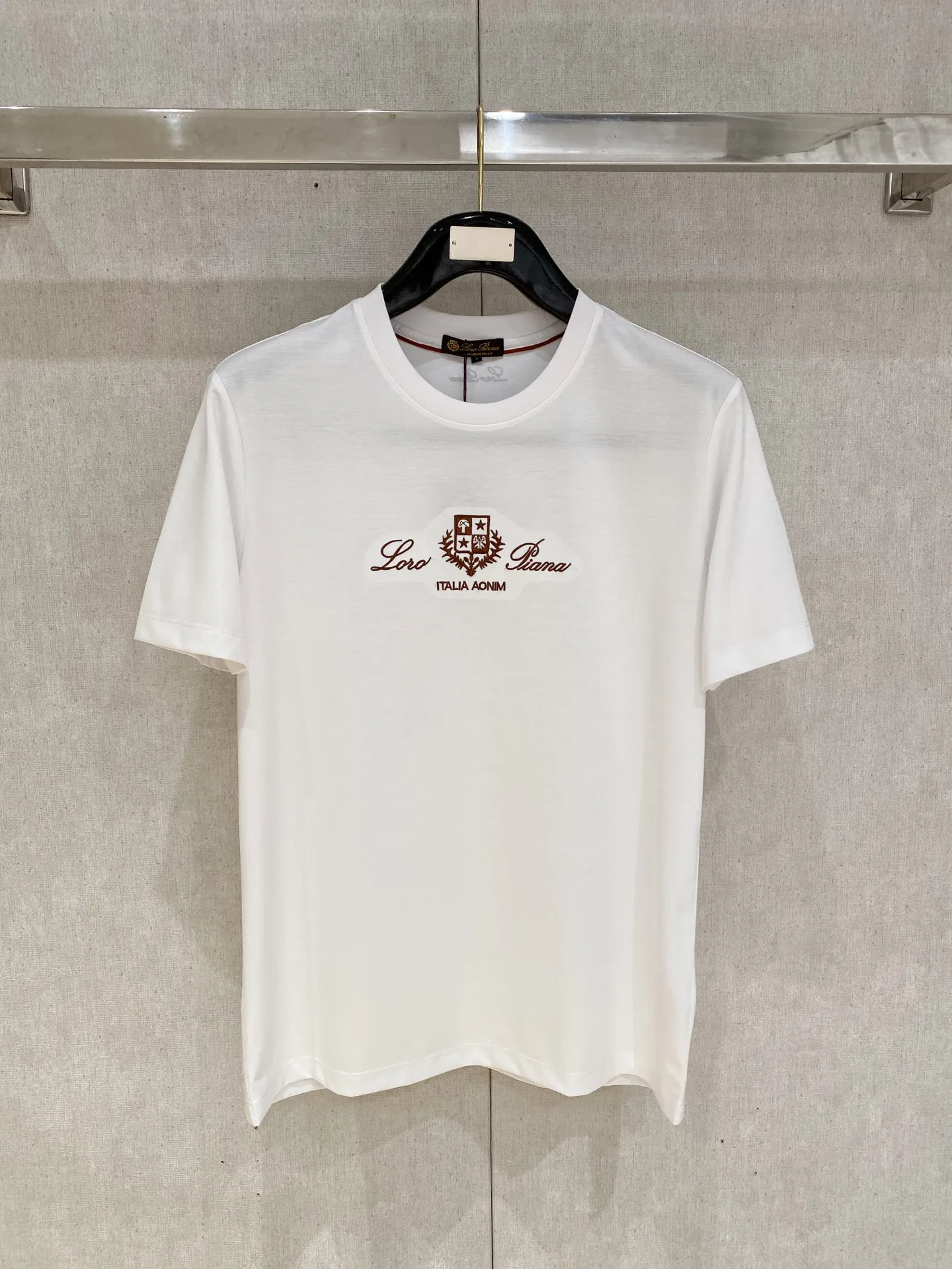 Loro Piana Xinjiang Long Staple Cotton Round Neck Short Sleeve Polo