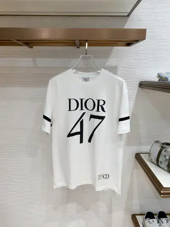 Latest men s short-sleeve round-neck T-shirt Replica Dior Tshirts and Polos
