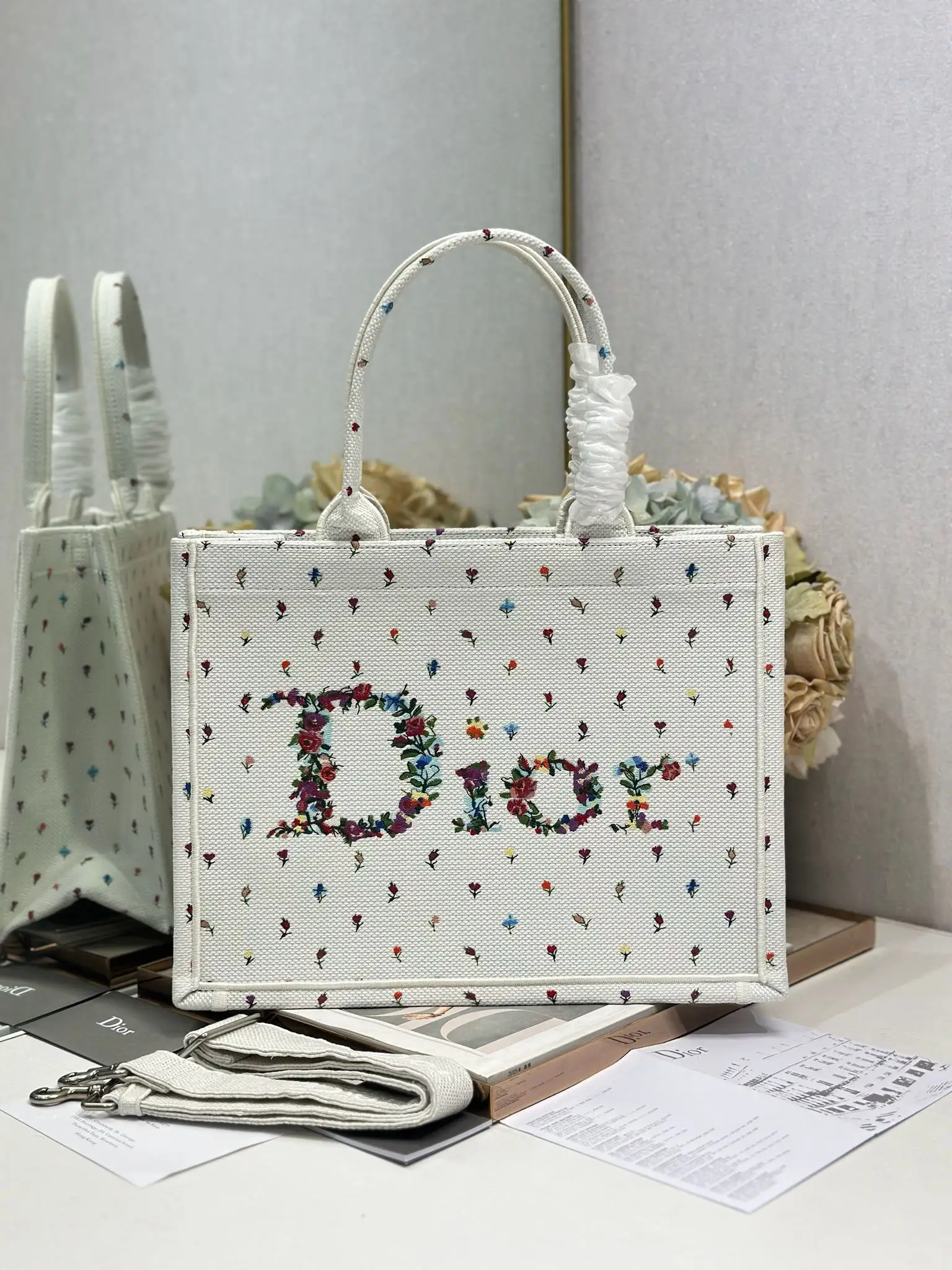 Dior 1286 Pattern Mixed Shopping Bag Women s Shoulder Bag
