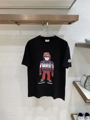 Latest men s short-sleeve round-neck T-shirt Replica Moncler Tshirts and Polos