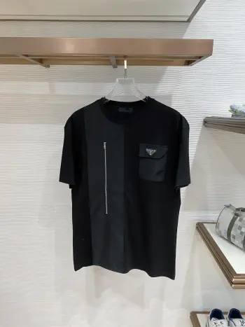 Latest men s short-sleeve round neck T-shirt Replica Prada Tshirts and Polos