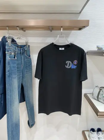 Spring and summer men s short-sleeve round neck T-shirt Replica Dior Tshirts and Polos