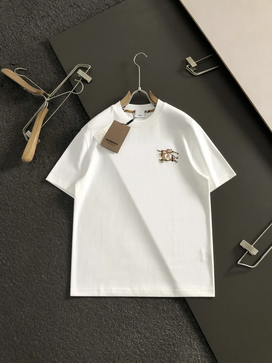 Burberry Plaid Knight Heart Spring Summer Short Sleeve