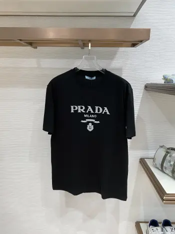 Latest short-sleeve round-neck men s T-shirt Replica Prada Tshirts and Polos