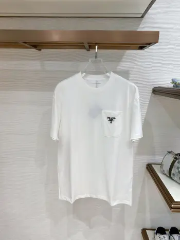 Latest men s short-sleeve round-neck T-shirt Replica Prada Tshirts and Polos