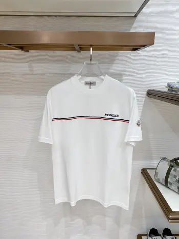 Latest men s short-sleeve round-neck T-shirt Replica Moncler Tshirts and Polos