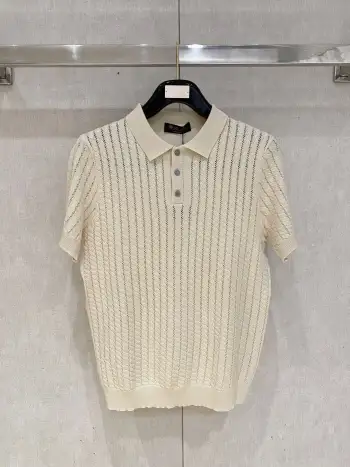 Old Money Style Knitted Short Sleeve Replica Loro Piana Tshirts and Polos