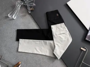 Elastic Waist Straight-leg Casual Pants Replica Brunello Cucinelli Pants and Trousers
