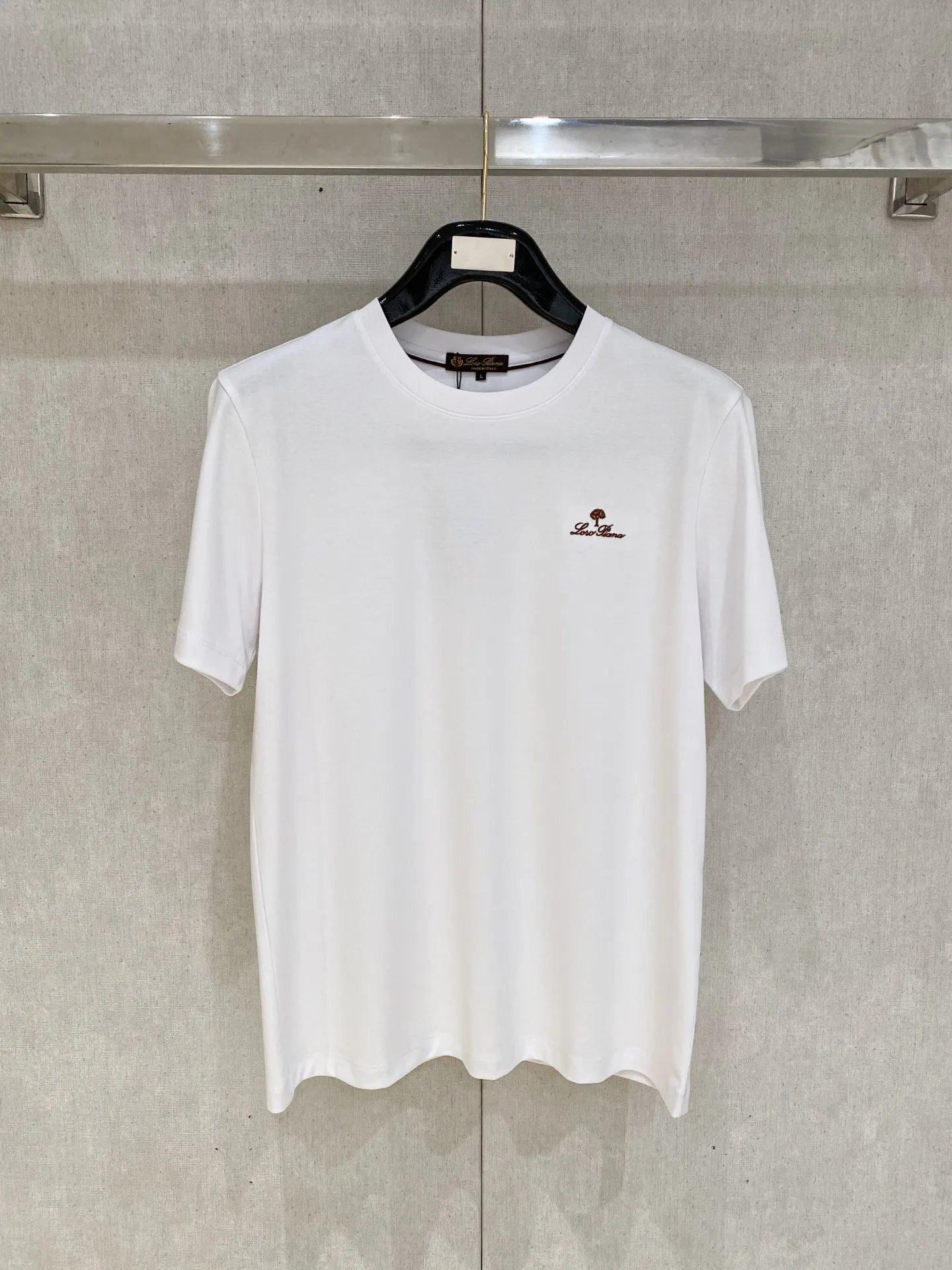 Loro Piana Xinjiang Long Staple Cotton Round Neck Short Sleeve Polo