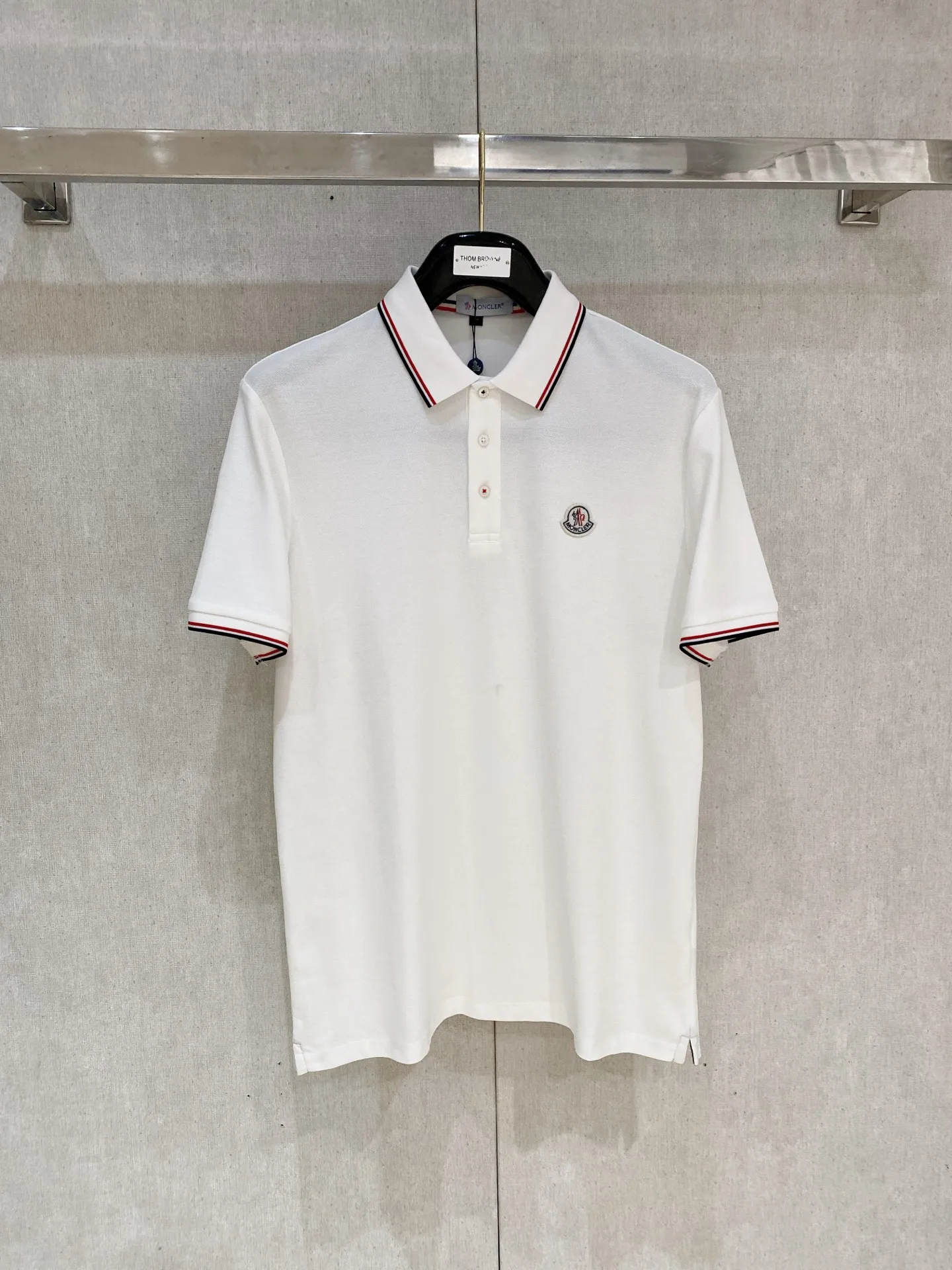 Moncler New Letter Logo Men s Polo Shirt with Collar