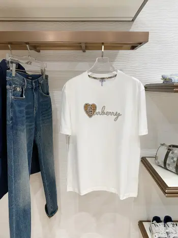 Spring and summer men s short-sleeve round neck T-shirt Replica Burberry Tshirts and Polos