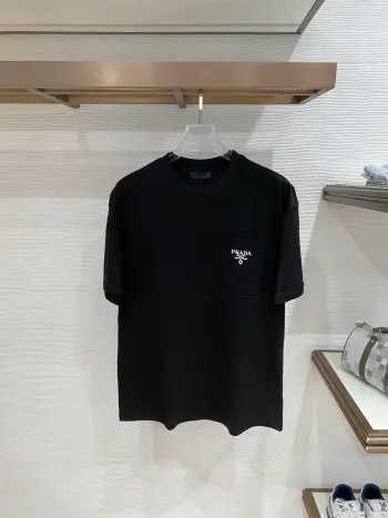 Latest men s short-sleeve round-neck T-shirt Replica Prada Tshirts and Polos