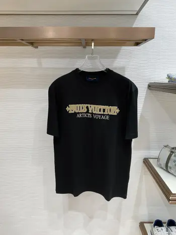 Latest men s short-sleeve round-neck T-shirt Replica Louis Vuitton Tshirts and Polos