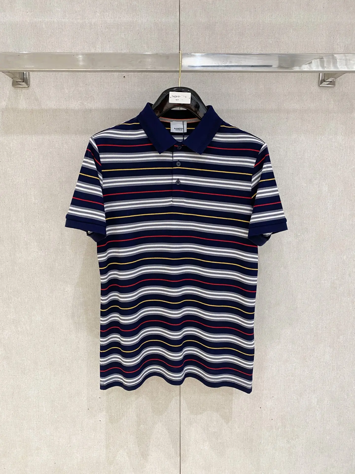 Burberry New Letter Logo Men s Polo Shirt with Collar Burberry New Letter Logo Men s Polo Shirt with Collar