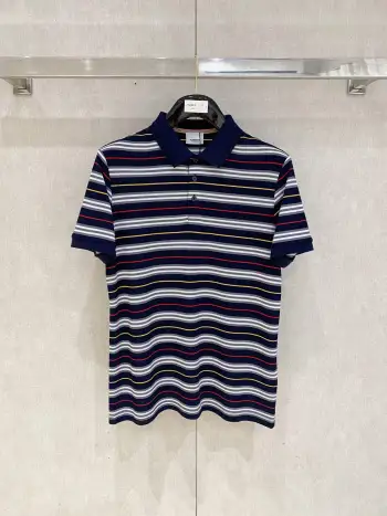 New Letter Logo Men s Polo Shirt with Collar Replica Burberry Tshirts and Polos