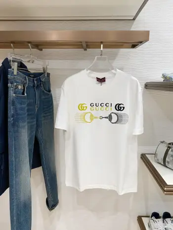 Latest men s short-sleeve round-neck T-shirt Replica Gucci Tshirts and Polos