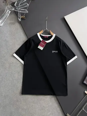 Pure cotton double yarn drop shoulder loose series short sleeves Replica Gucci Tshirts and Polos