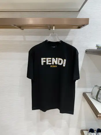 Latest men s short-sleeve round-neck T-shirt Replica Fendi Tshirts and Polos