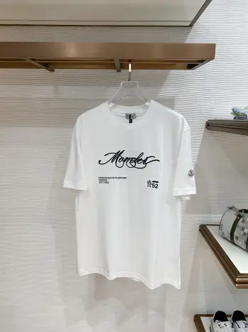 Latest men s short-sleeve round-neck T-shirt Replica Moncler Tshirts and Polos