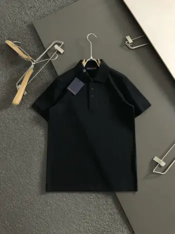 Men s Spring/Summer Embroidered Letter Short Sleeve Replica Louis Vuitton Tshirts and Polos