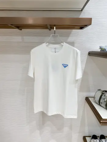 Latest men s short-sleeve round-neck T-shirt Replica Prada Tshirts and Polos