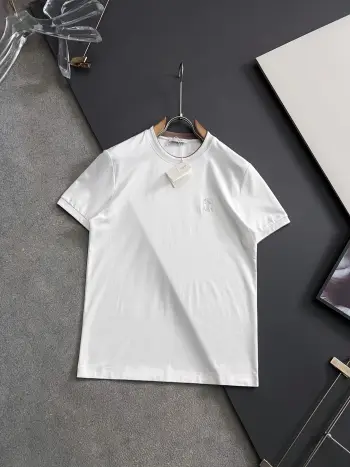 Pure cotton double yarn drop shoulder loose series short sleeves Replica Brunello Cucinelli Tshirts and Polos