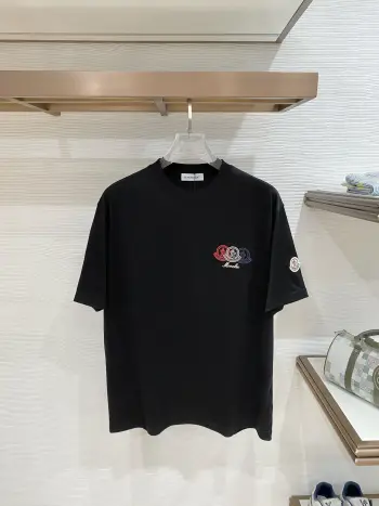 Latest men s short-sleeve round-neck T-shirt Replica Moncler Tshirts and Polos