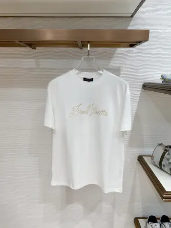 Latest men s short-sleeve round-neck T-shirt Replica Louis Vuitton Tshirts and Polos