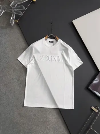Spring and summer new double-strand mercerized men s short-sleeve T-shirt Replica Zegna Tshirts and Polos